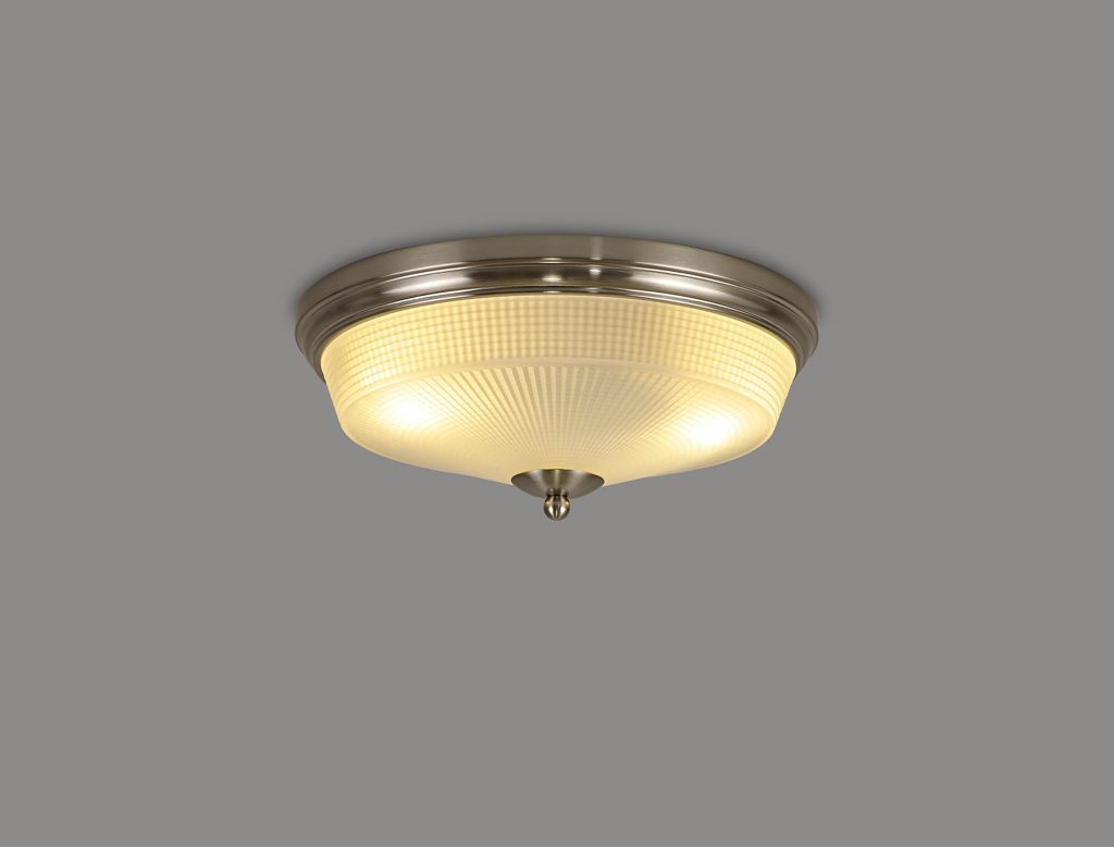 Satin Nickel Ceiling Light | Satin Nickel 2lt Flush