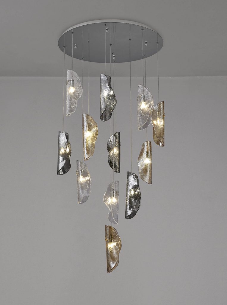 Stairwell Pendant sculptured Glass