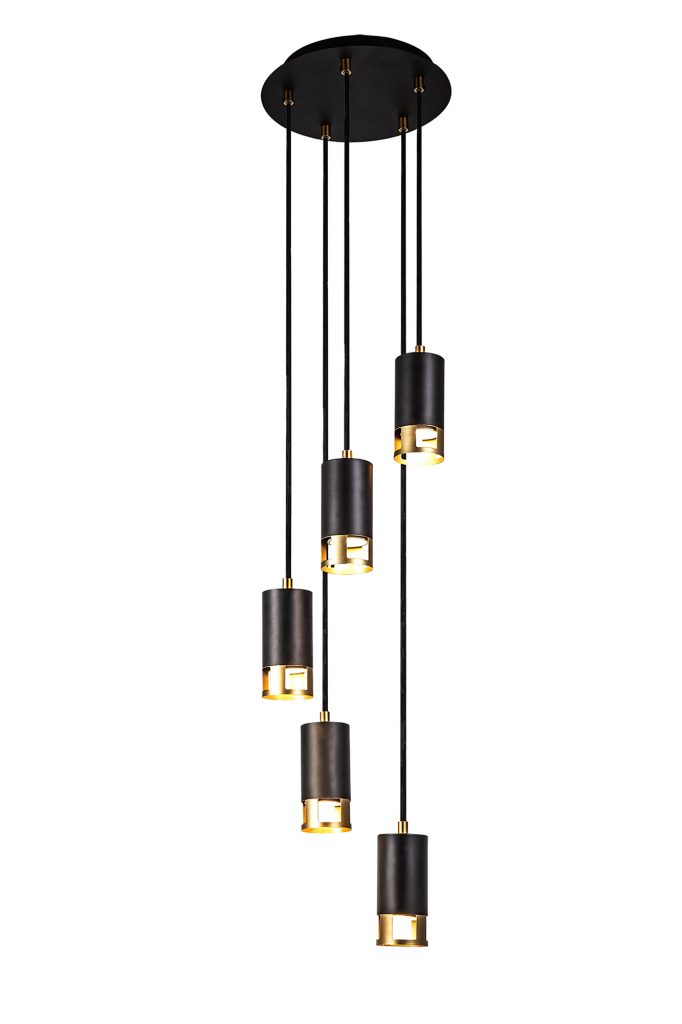 5lt Black Multi Pendant | Stairwell Lighting