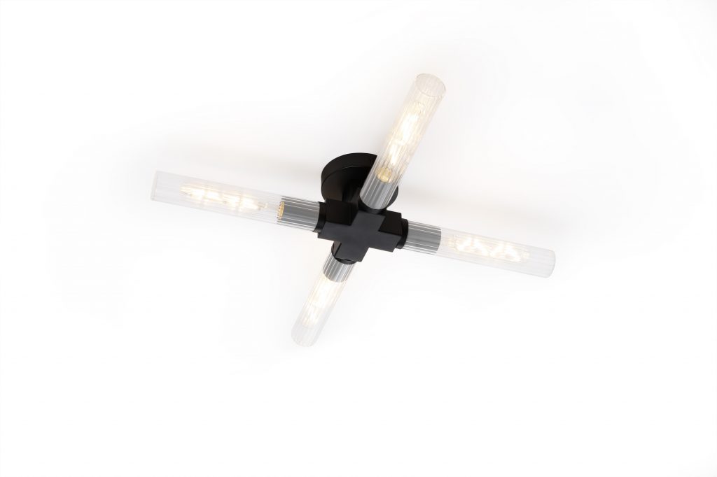 4 Light Matt Black IP44 Ceiling Light