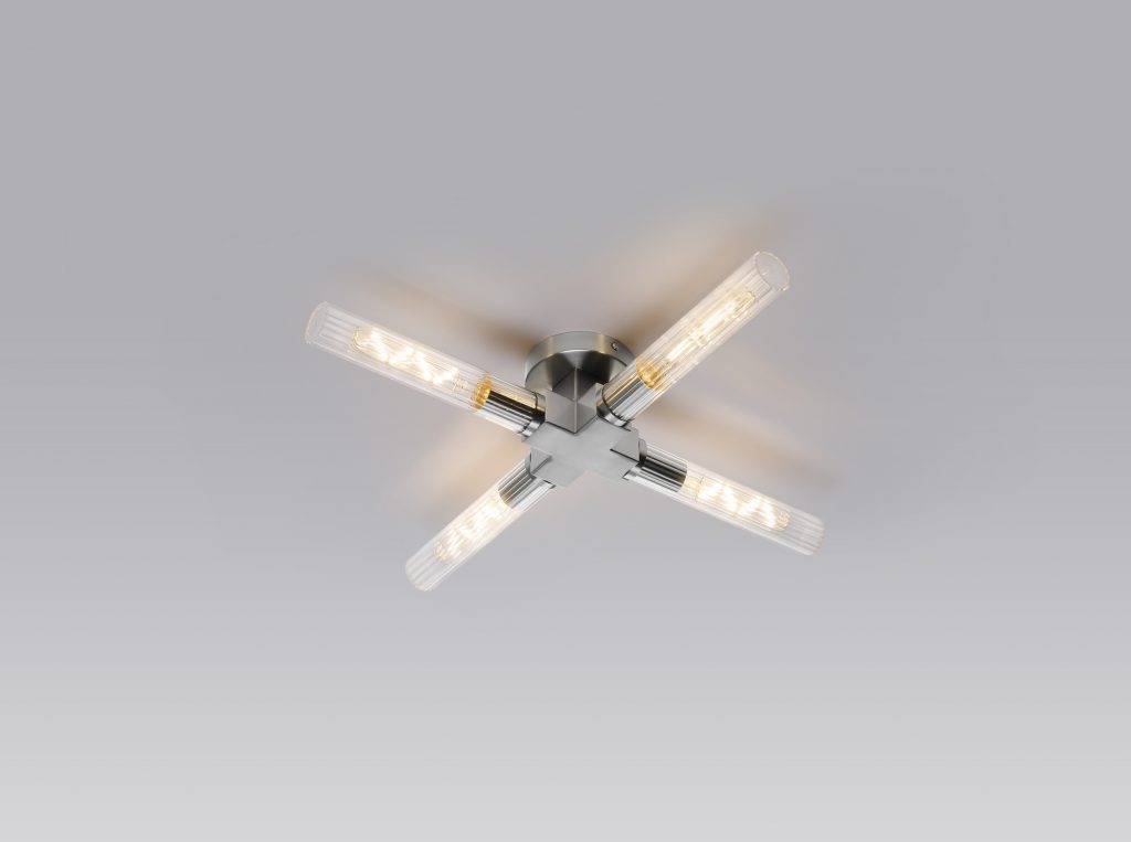 4 Light Satin Nickel  IP44 Ceiling Light 