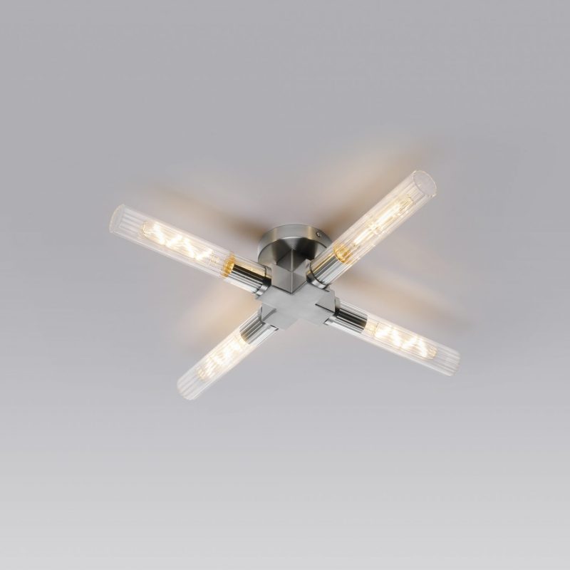 4 Light Satin Nickel  IP44 Ceiling Light 
