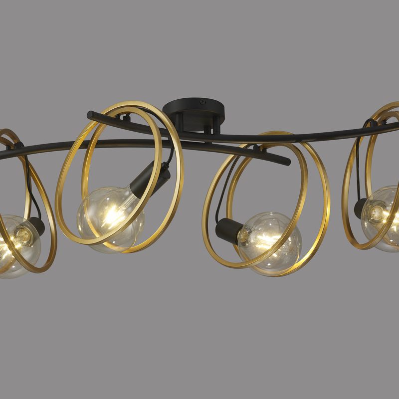 4lt Matt Black/Painted Gold | Black ceiling lights