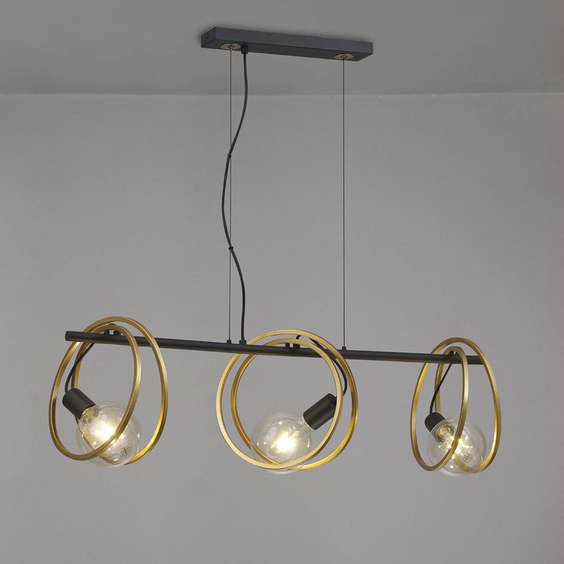 Kitchen Island Pendant Light | Painted Gold Bar Pendant