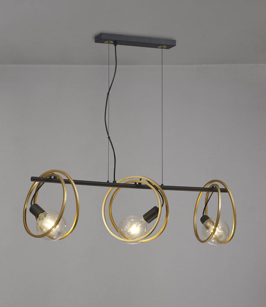 Kitchen Island Pendant Light | Painted Gold Bar Pendant