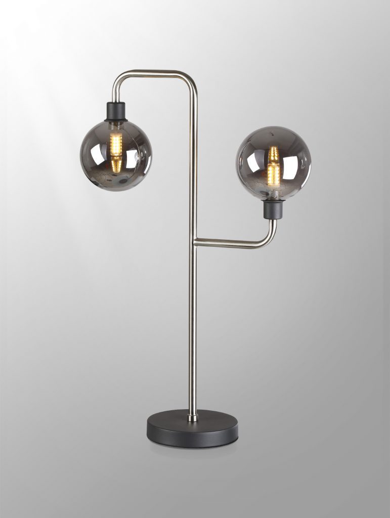 Industrial Style Table Lamp | Satin Nickel Table Lamp