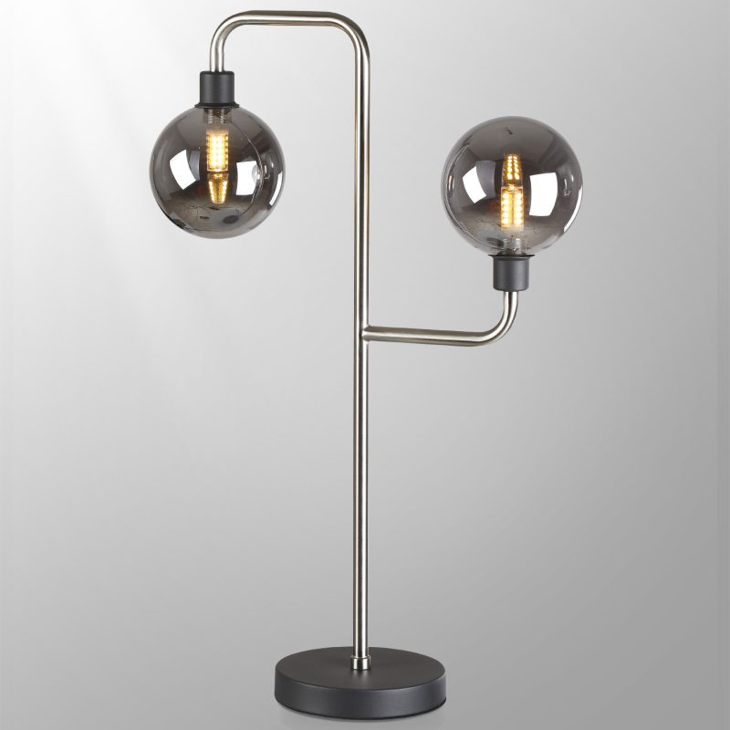 Industrial Style Table Lamp | Satin Nickel Table Lamp