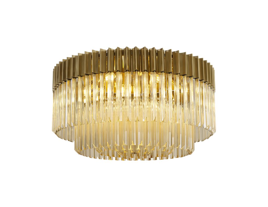 Brass Chandelier Light | 80cm Brass Chandelier Cognac