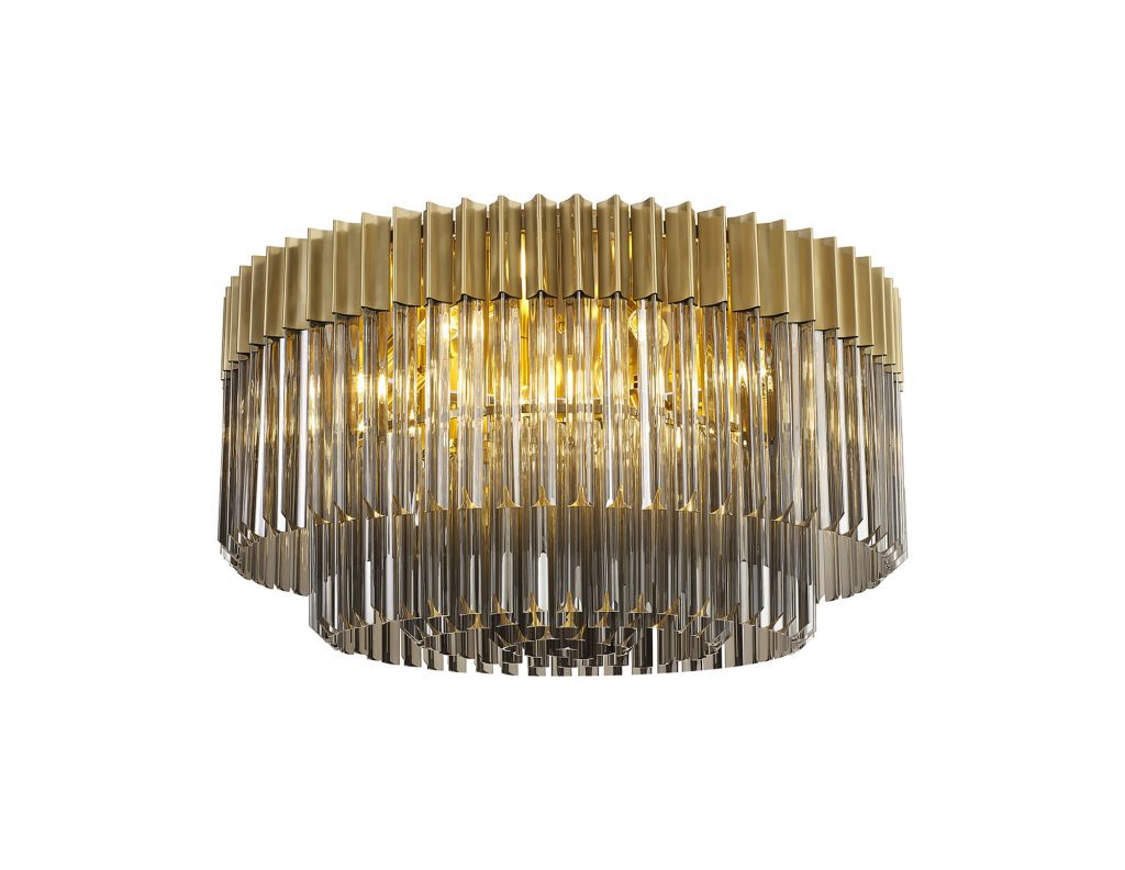 Brass Chandelier Light | 80cm Brass Chandelier Smoked