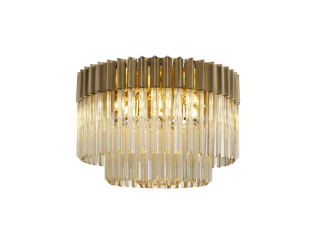 Brass Chandelier Light | Brass Cognac Glass Light