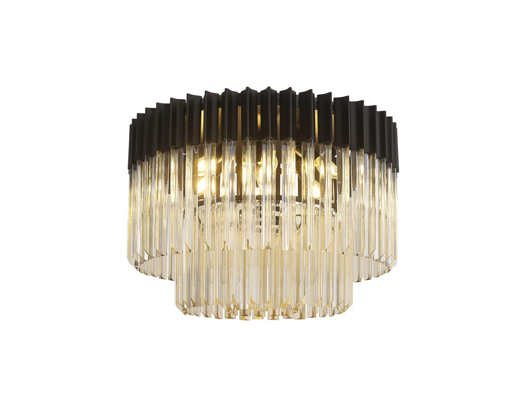 Flush Chandelier Light | Modern Black Flush Chandelier
