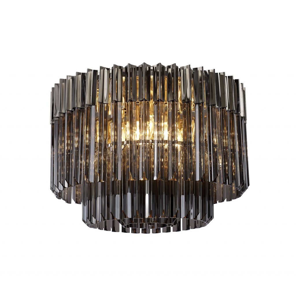 Modern Flush Chandelier | 60cm Polished Nickel Chandelier
