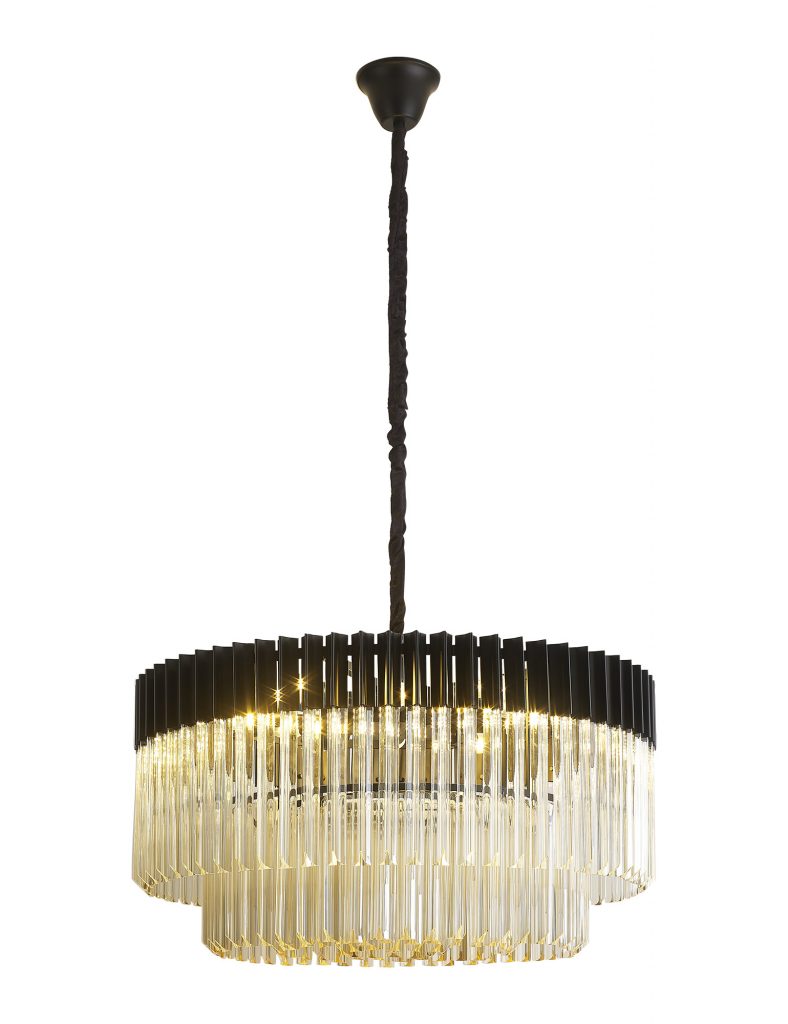 Matt Black Cognac Glass Pendant | black pendant lights
