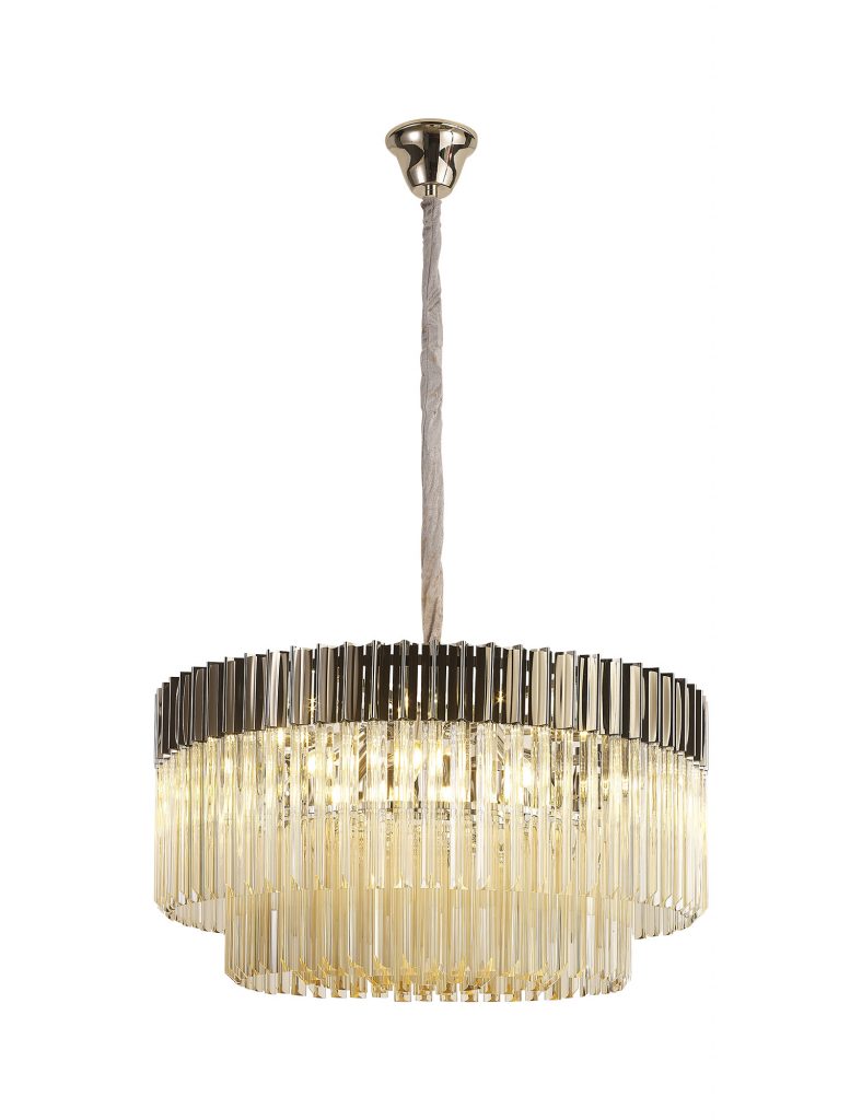 Crystal Pendant Light | Large Glass Pendant Nickel