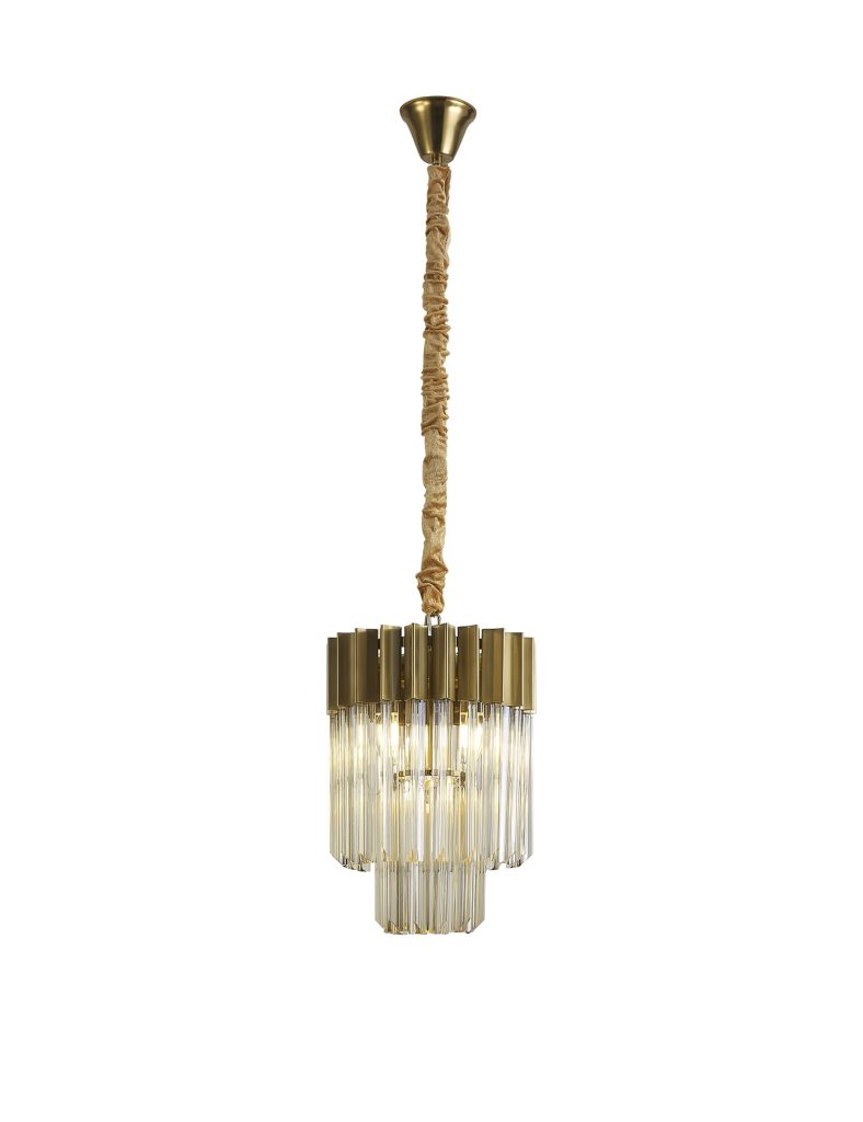 Brass Cognac Glass Pendant | Crystal Pendant Light