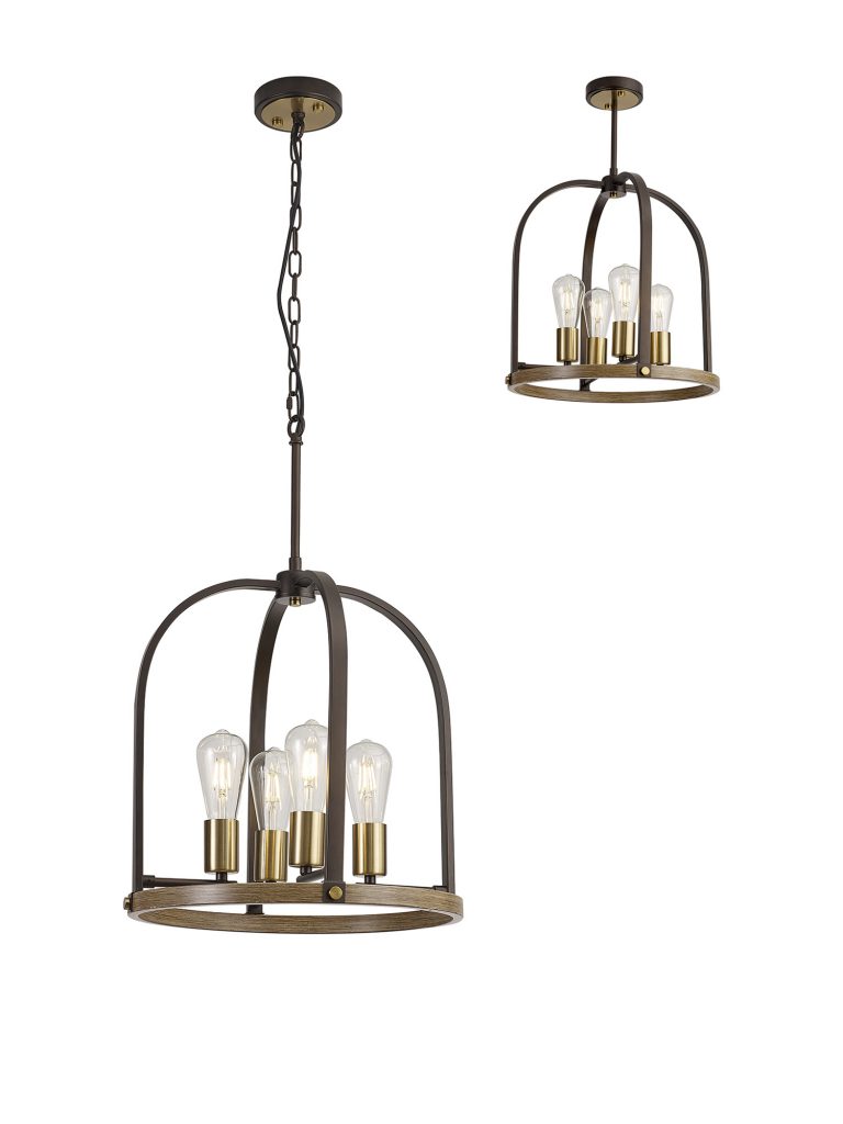 4 Light Lantern Light Antique Bronze