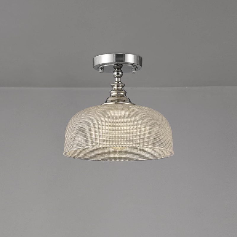 Polished Nickel Ceiling Light | Nickel Flush Ceiling Light