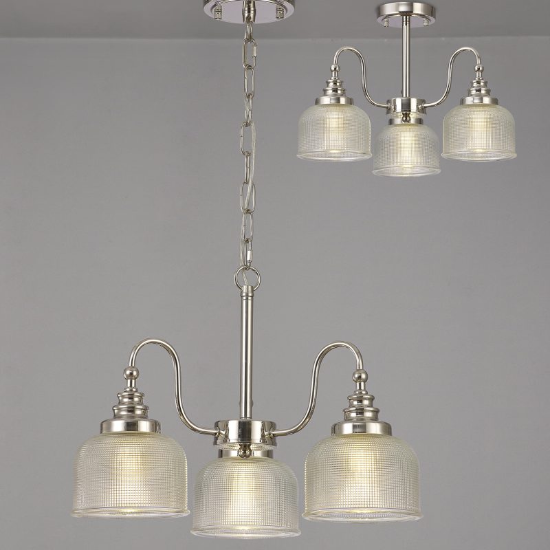 Sherborne 3 Light Pendant Polished Nickel