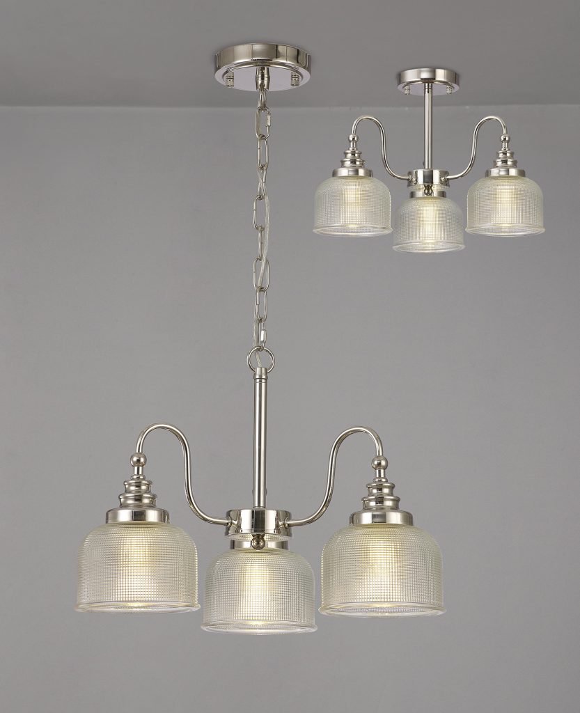 Sherborne 3 Light Pendant Polished Nickel