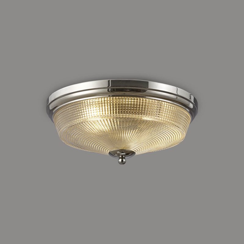 Chrome Ceiling Light | 2lt Flush Polished Nickel