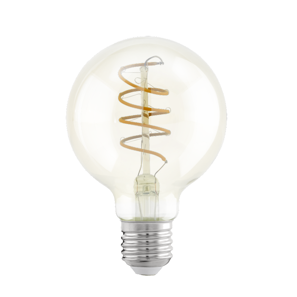 ES 4w Swirl Medium Amber Globe 95mm