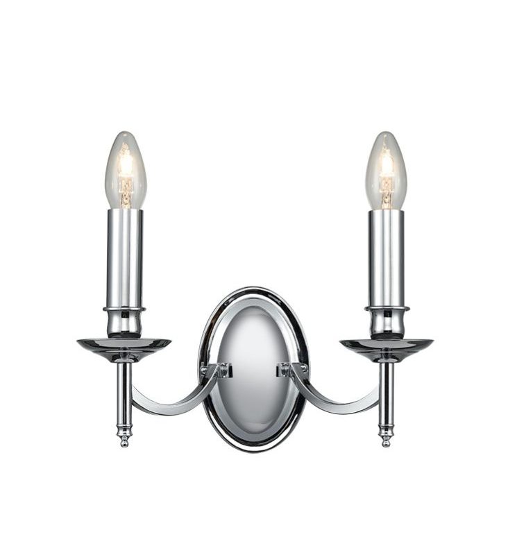 Franklite FL2090/2 Petushka twin wall light chrome