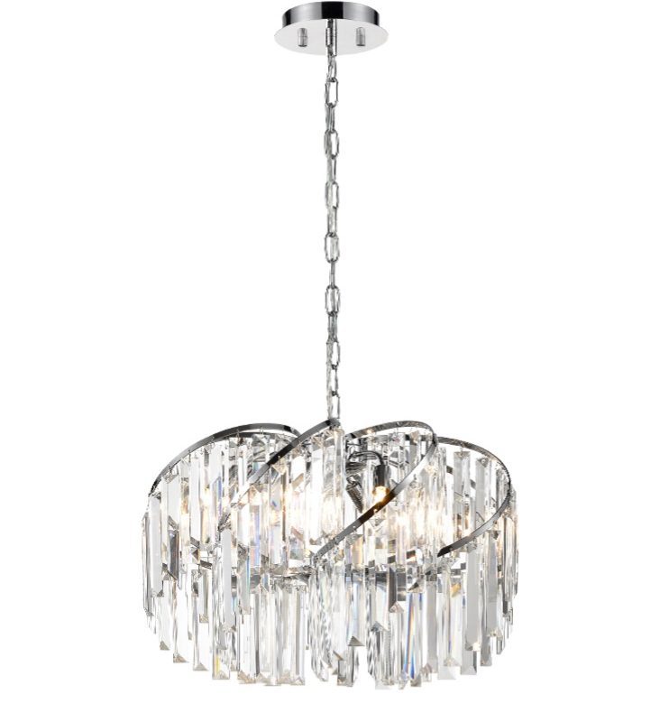 Franklite FL2412-8 Pirouette 8 Light Crystal Pendant Chrome