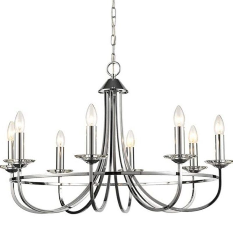 Franklite FL2146/8 Carousel 8 light chandelier chrome finish