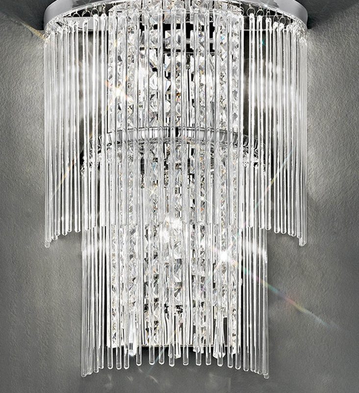 Franklite FL2309/3 Charisma 3 Light Crystal Wall Light Chrome