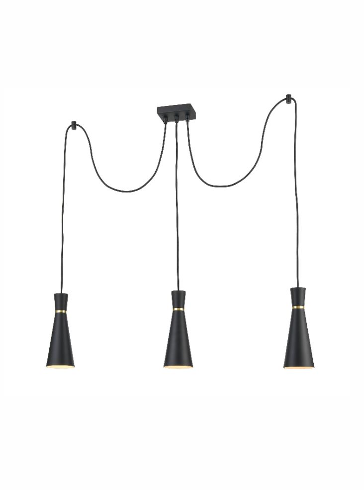 Kitchen Island Pendant Lights | Cluster Pendant Satin Black