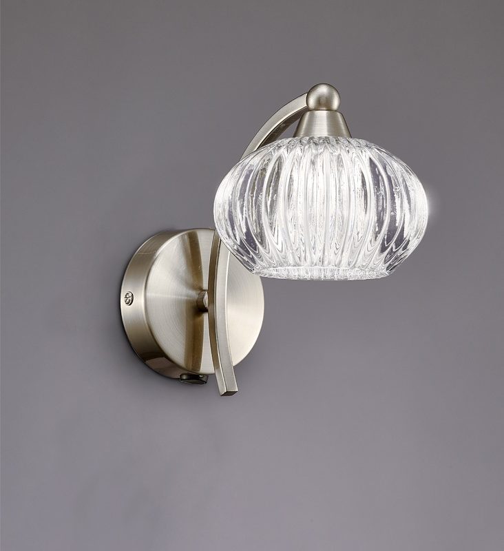 Franklite FL2335/1 Ripple 1 Light Wall Light Satin Nickel