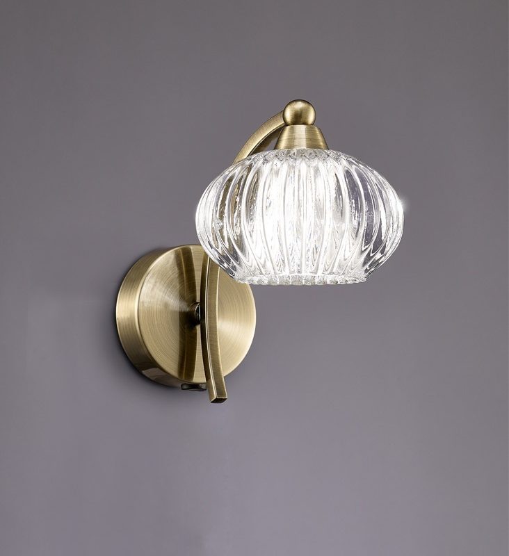 Franklite FL2336/1 Ripple 1 Light Wall Light Antique Brass
