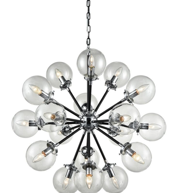 Franklite FL2369/18 Reaction 18lt pendant Chrome/Black