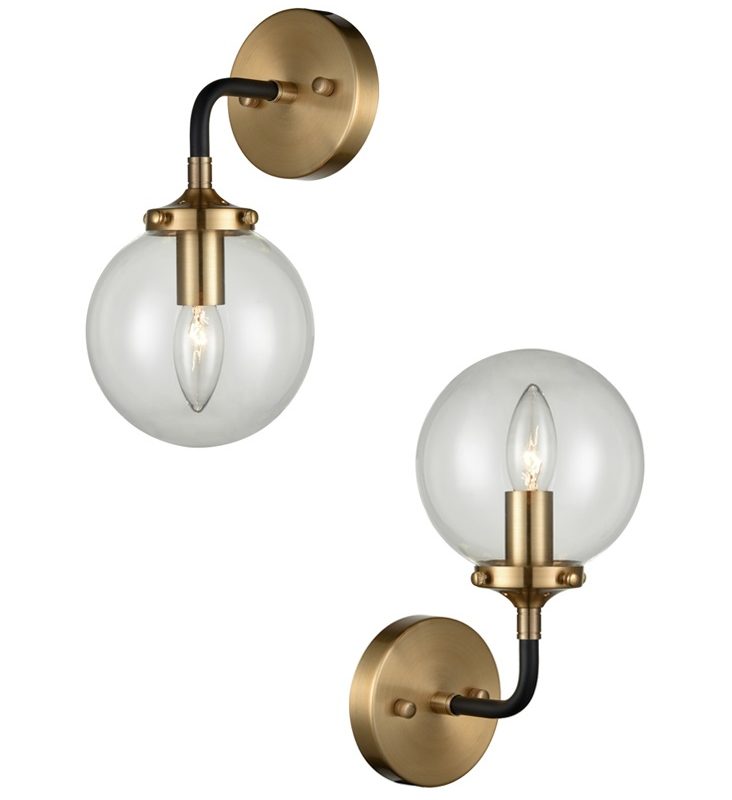 Franklite FL2370/1 Reaction Wall light Antique Gold/Matt Black