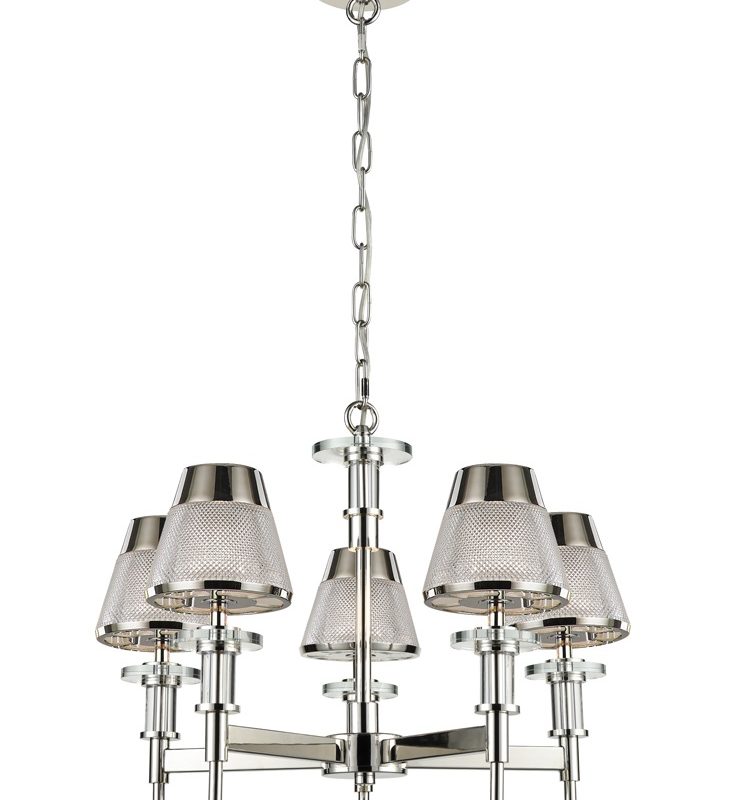 Franklite FL2379/5 Concept 5 Light Ceiling Pendant Chrome/Glass