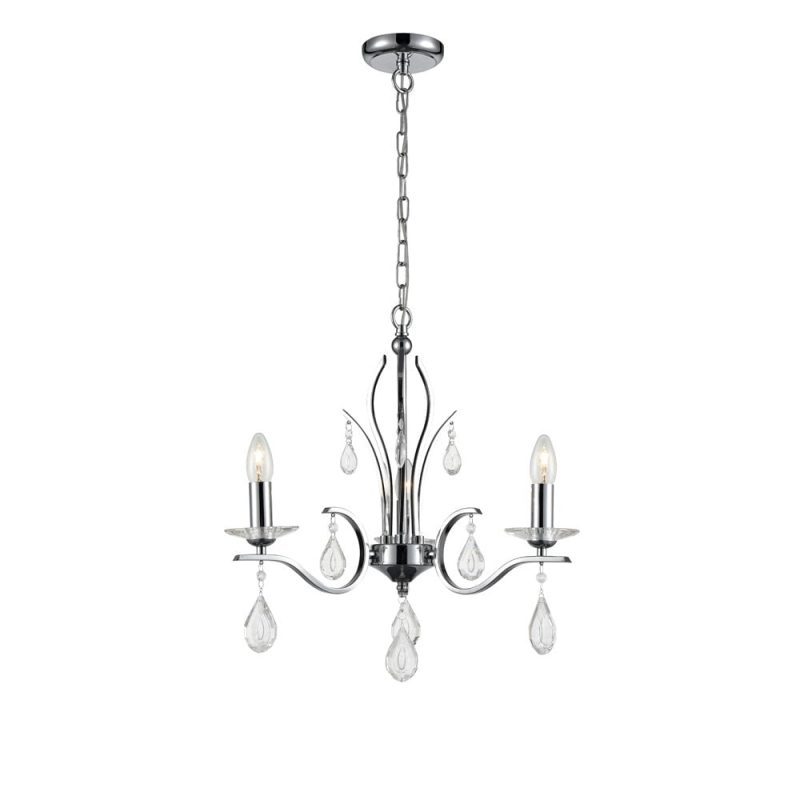 Swallow 3 Light Chandelier Polished Chrome 50cm