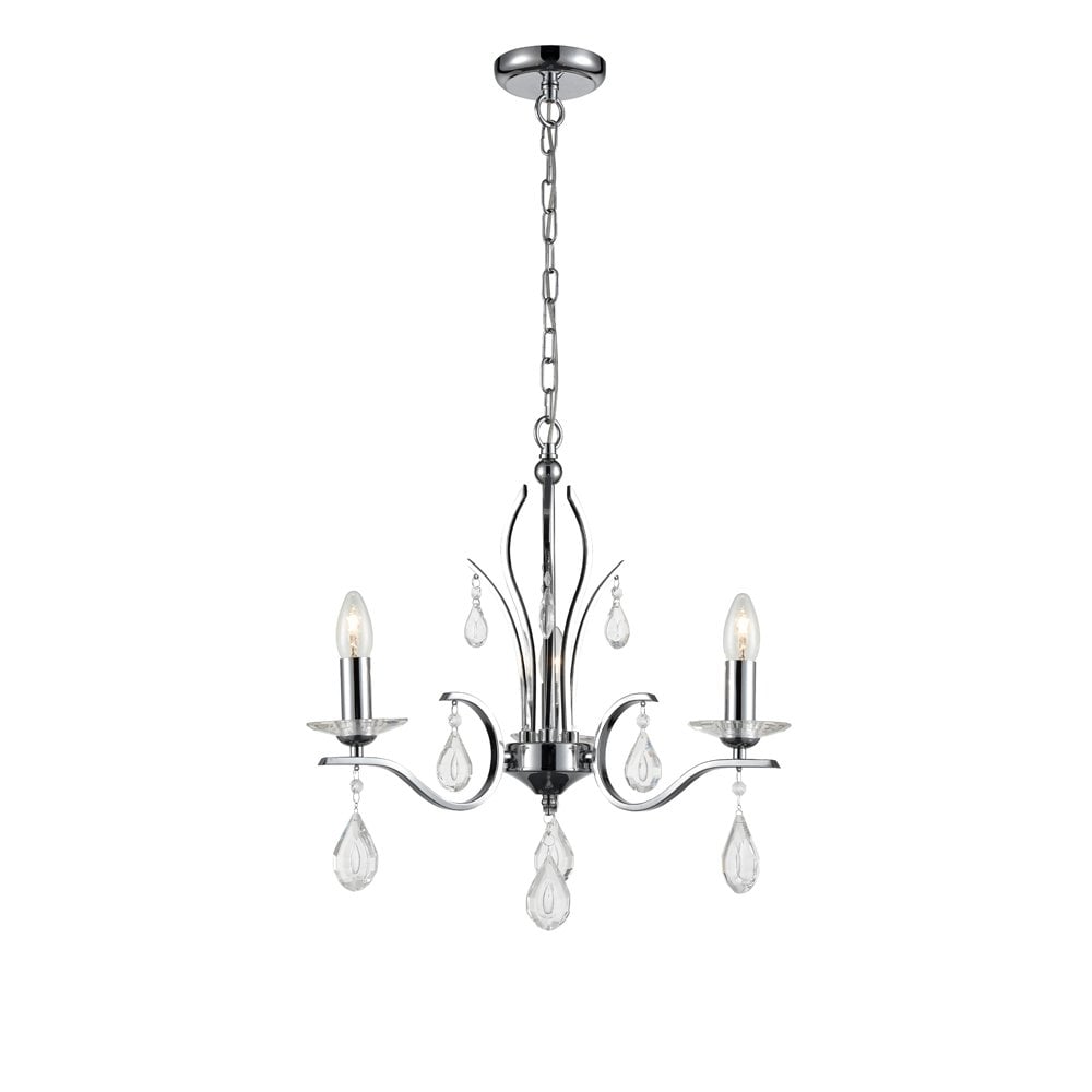 Swallow 3 Light Chandelier Polished Chrome 50cm
