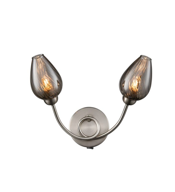 Franklite FL2405-2 Piccolo 2 Light Wall Light Satin Nickel