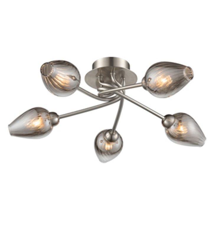 Satin Nickel Ceiling Lights | Pics 5lt Ceiling Light