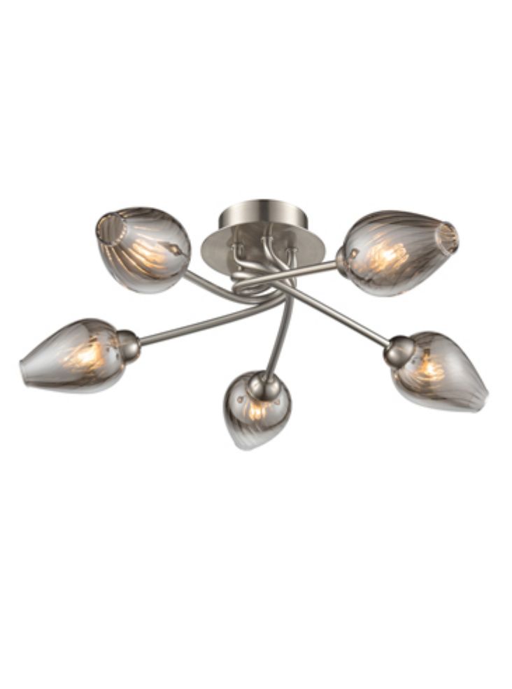 Satin Nickel Ceiling Lights | Pics 5lt Ceiling Light