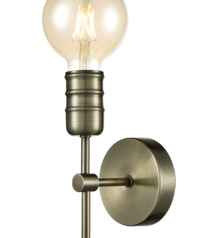 Franklite FL2407-1 Impact 1 Light Wall Light Antique Brass