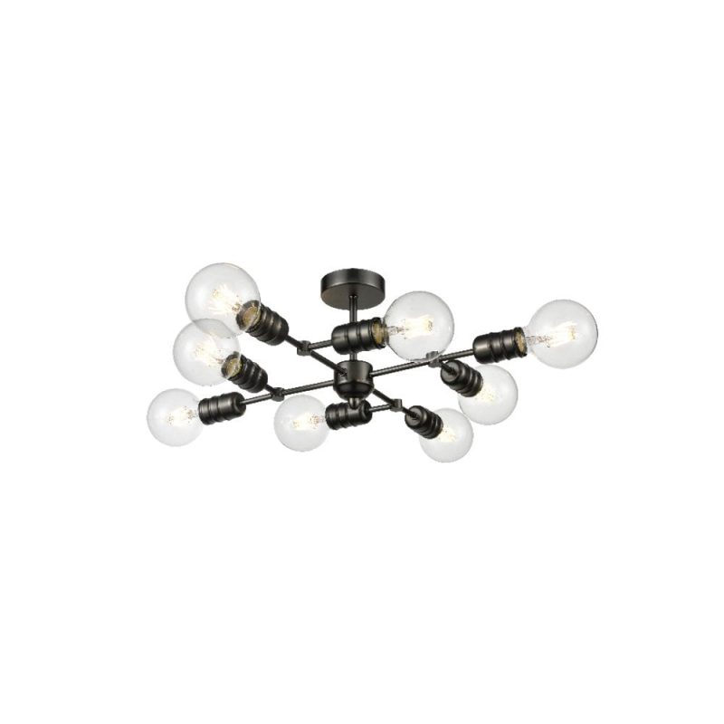 Franklite FL2408-8 Impact 8 Light  Gun Metal Ceiling Light