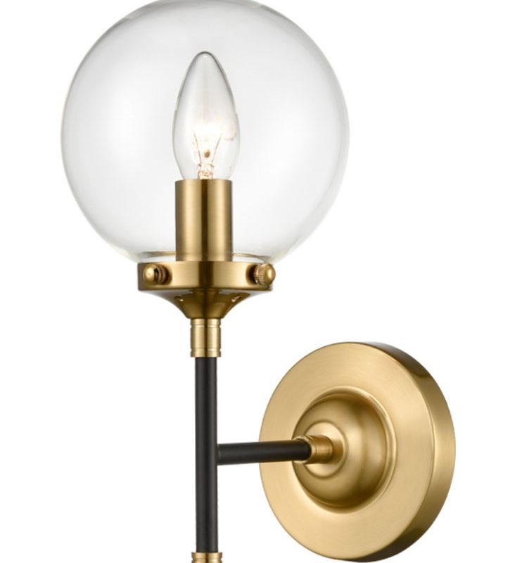 Franklite FL2409/1 Attraction 1 light Wall light Matt Black/Antique Gold