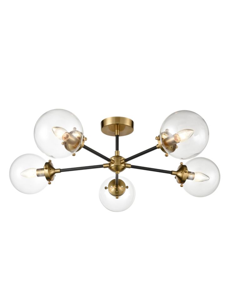 Gold Ceiling lights | 5Lt Flush Antique Gold
