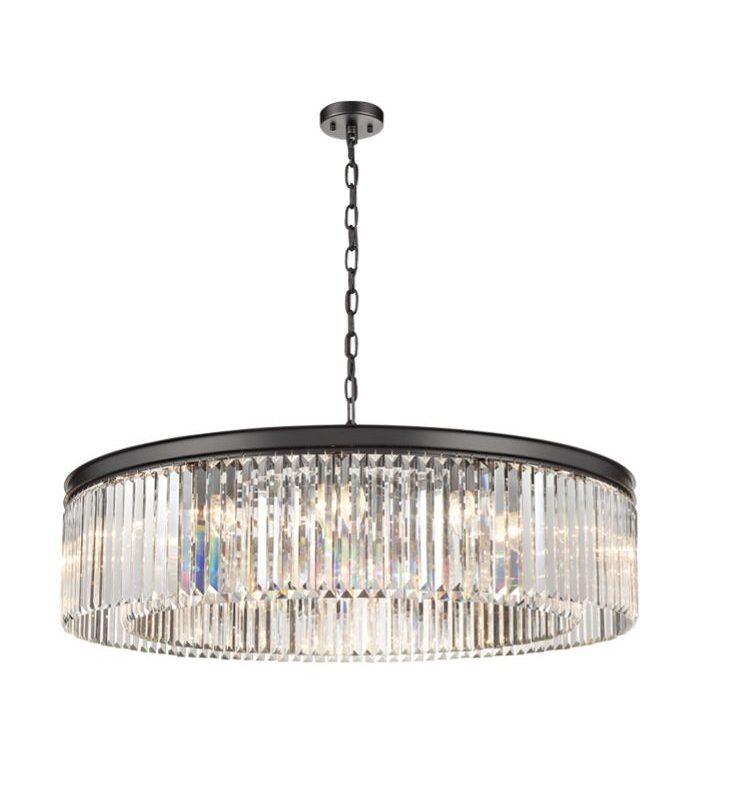 Franklite FL2413-12 Perdita 12 Light Matt Black Crystal Pendant