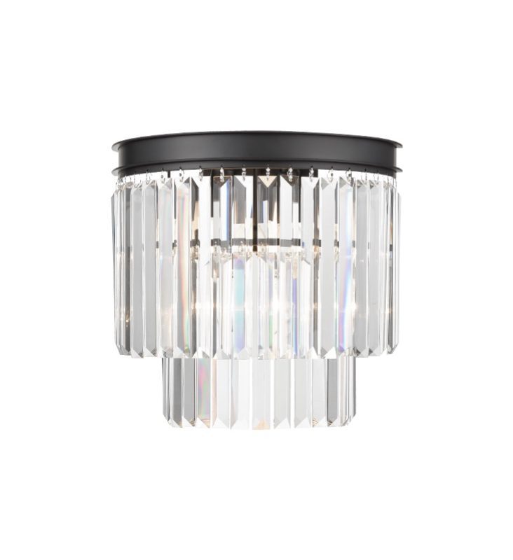 Franklite FL2413-3 Perdita 3 Light Matt Black Crystal Wall Light