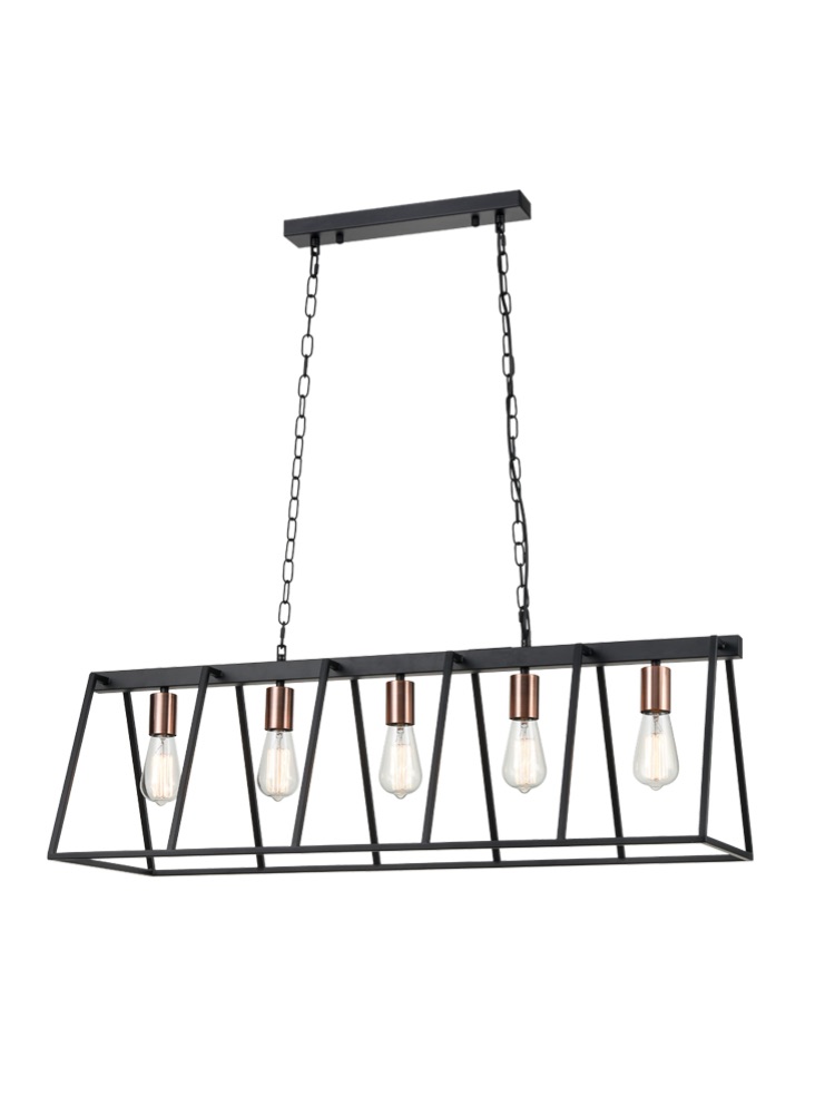 Kitchen Island Pendant Lights | Black Copper Bar Pendant