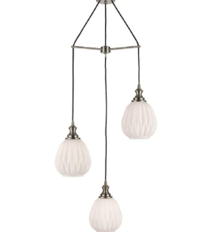 Stairwell Lighting | Matt White 3 Light Pendant