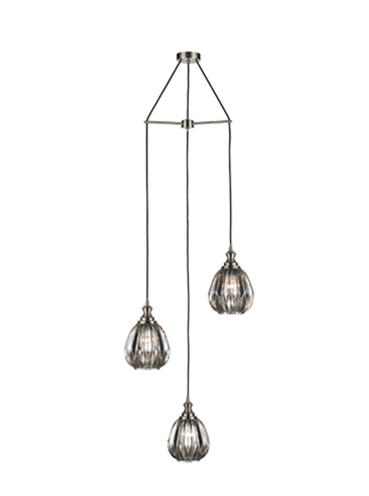 Stairwell Lighting | Smoked Grey 3Lt Pendant