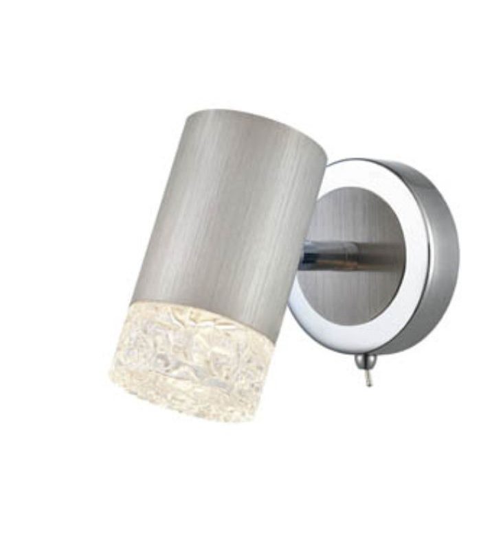 Franklite FL2422-1 Cordelia 1 Light Satin Brushed Silver Single Wall Light